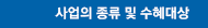 사업의 종류 및 수혜대상